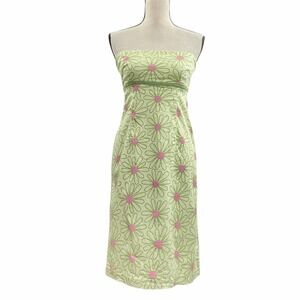 JILLIAN Jones Green Floral Strapless Mini Dress